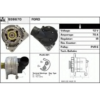 Foto Alternador EDR 938670