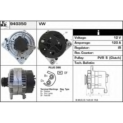 Photo Alternator EDR 940350