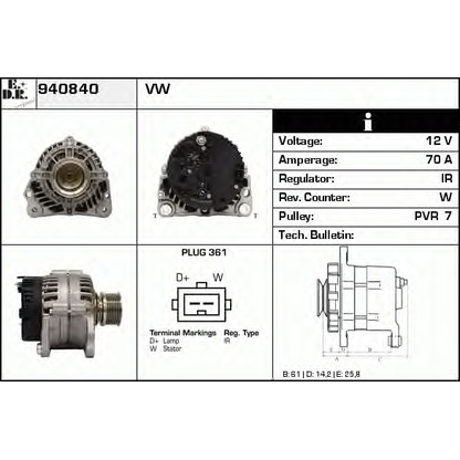 Photo Alternator EDR 940840