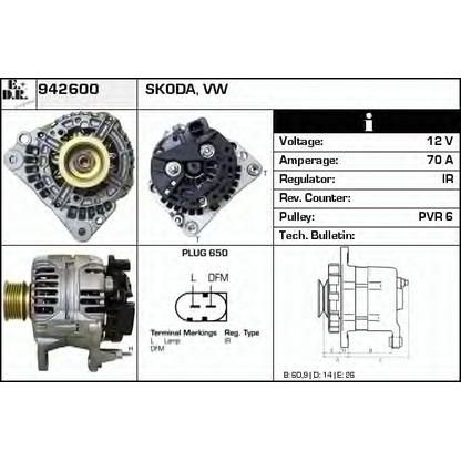 Foto Alternador EDR 942600