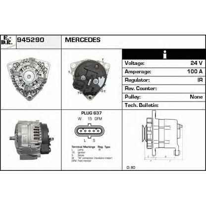 Zdjęcie Alternator EDR 945290