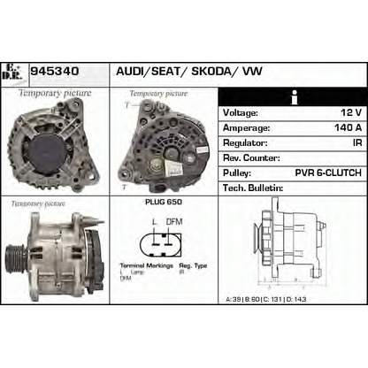 Zdjęcie Alternator EDR 945340