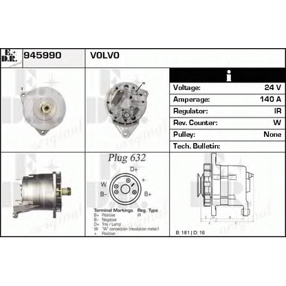 Zdjęcie Alternator EDR 945990