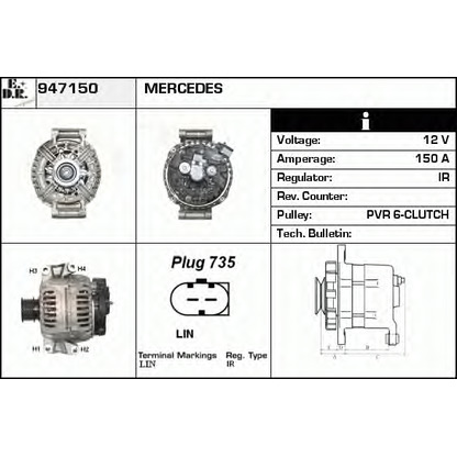 Foto Alternador EDR 947150