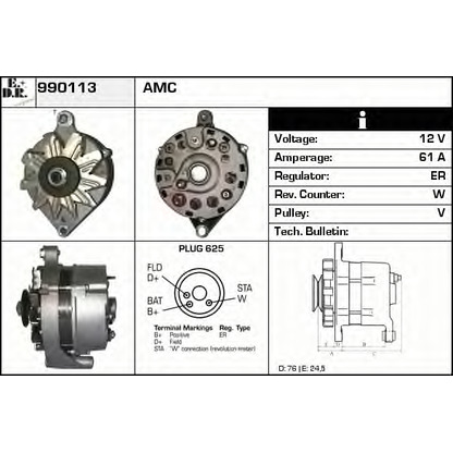 Zdjęcie Alternator EDR 990113