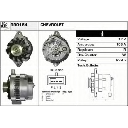 Foto Alternador EDR 990164