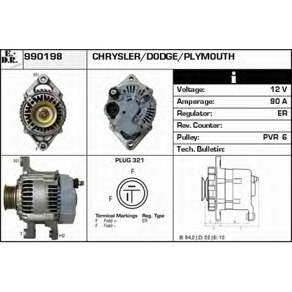 Zdjęcie Alternator EDR 990198