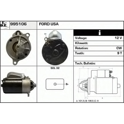 Foto Motor de arranque EDR 995106