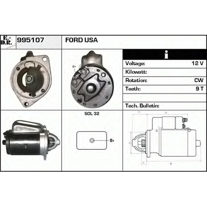 Foto Motorino d'avviamento EDR 995107