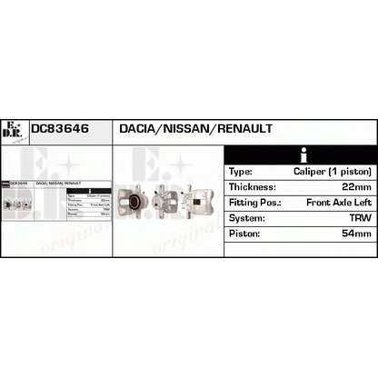 Photo Brake Caliper EDR DC83646