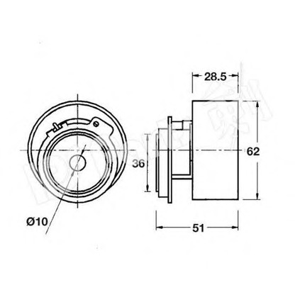 Photo Tensioner Pulley, timing belt IPS Parts ITB6313