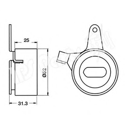 Photo Deflection/Guide Pulley, v-ribbed belt IPS Parts ITB6341