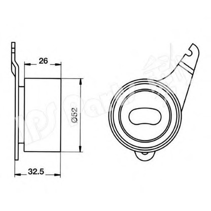 Photo Tensioner Pulley, timing belt IPS Parts ITB6345