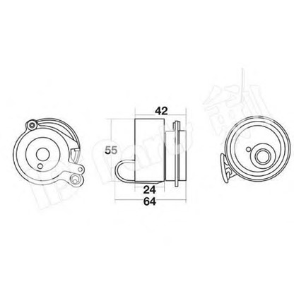 Photo Tensioner Pulley, timing belt IPS Parts ITB6423