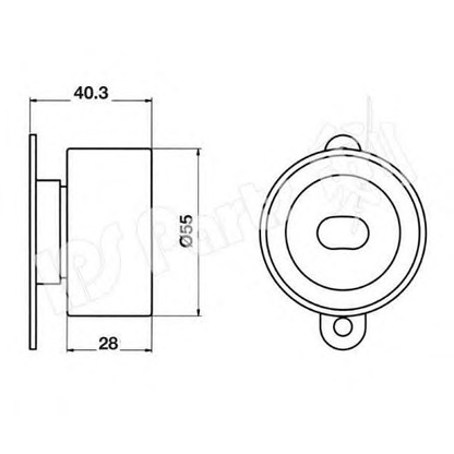 Photo Tensioner Pulley, timing belt IPS Parts ITB6424