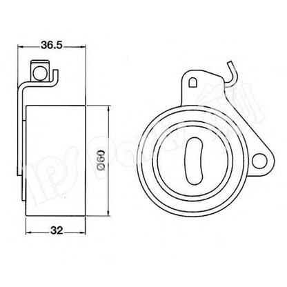 Photo Tensioner Pulley, timing belt IPS Parts ITB6509