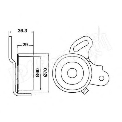 Photo Tensioner Pulley, timing belt IPS Parts ITB6511