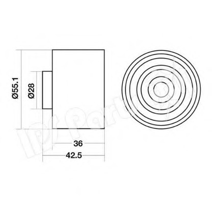 Photo Deflection/Guide Pulley, timing belt IPS Parts ITB6615