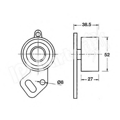 Photo Tensioner Pulley, timing belt IPS Parts ITB6707