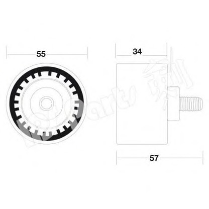 Photo Deflection/Guide Pulley, timing belt IPS Parts ITB6K17