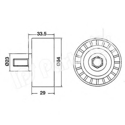Photo Deflection/Guide Pulley, timing belt IPS Parts ITB6W01