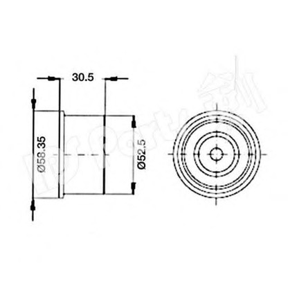 Photo Deflection/Guide Pulley, timing belt IPS Parts ITB6W11