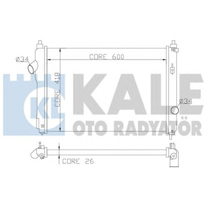 Photo Radiateur, refroidissement du moteur KALE OTO RADYATÖR 355100