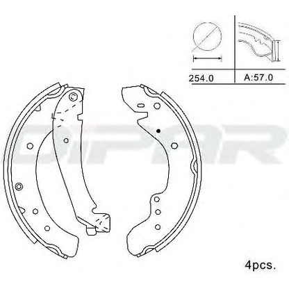 Photo Brake Shoe Set DITAS DPB1005