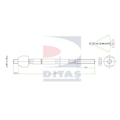 Zdjęcie Połączenie osiowe, drążek kierowniczy poprzeczny DITAS A25608