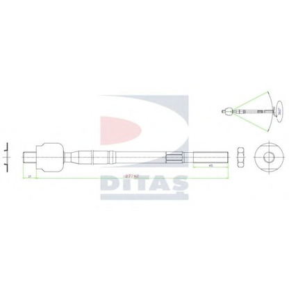 Zdjęcie Połączenie osiowe, drążek kierowniczy poprzeczny DITAS A25622