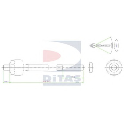 Zdjęcie Połączenie osiowe, drążek kierowniczy poprzeczny DITAS A25637