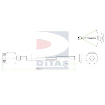 Zdjęcie Połączenie osiowe, drążek kierowniczy poprzeczny DITAS A25656