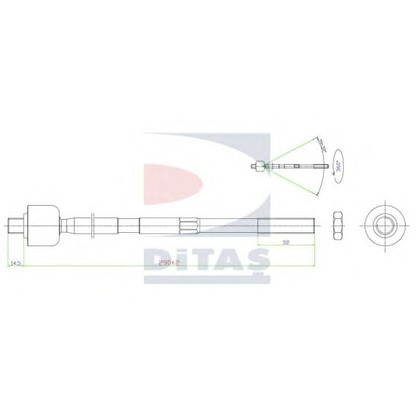 Zdjęcie Połączenie osiowe, drążek kierowniczy poprzeczny DITAS A25662