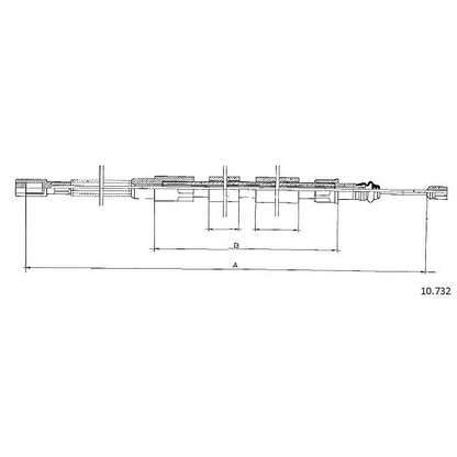 Foto Cable de accionamiento, freno de estacionamiento CABOR 10732