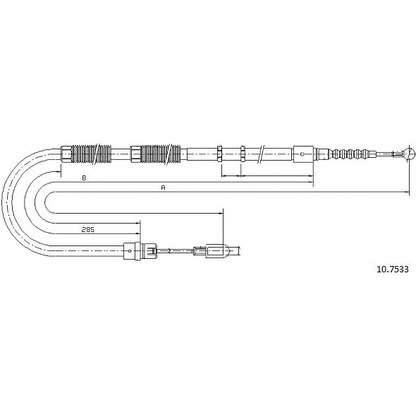 Foto Cable de accionamiento, freno de estacionamiento CABOR 107533