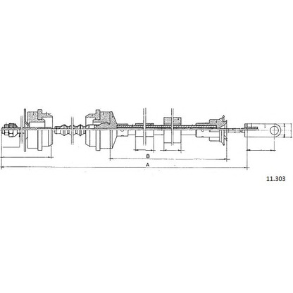 Photo Tirette à câble, commande d'embrayage CABOR 11303