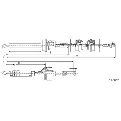 Foto Cable de accionamiento, accionamiento del embrague CABOR 113037