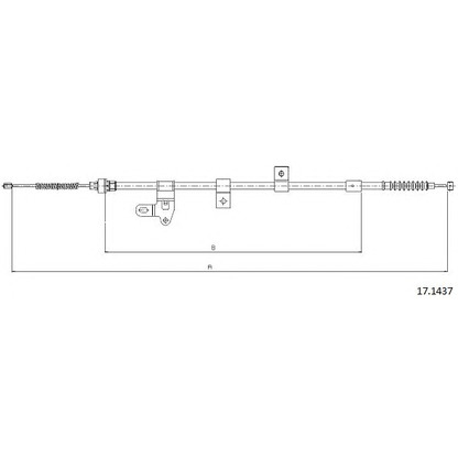 Photo Tirette à câble, frein de stationnement CABOR 171437