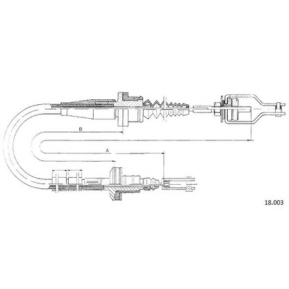 Foto Cable de accionamiento, accionamiento del embrague CABOR 18003