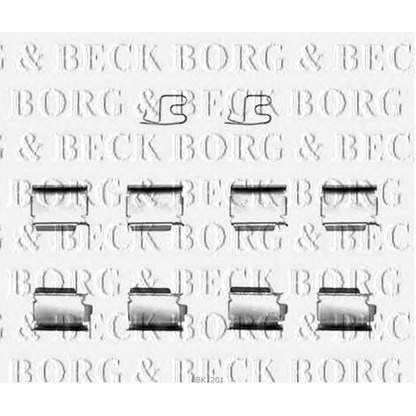 Zdjęcie Zestaw dodatków, okładzina hamulcowa BORG & BECK BBK1201