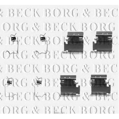 Zdjęcie Zestaw dodatków, okładzina hamulcowa BORG & BECK BBK1204