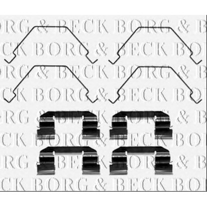 Zdjęcie Zestaw dodatków, okładzina hamulcowa BORG & BECK BBK1470