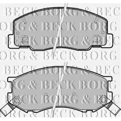 Фото Комплект тормозных колодок, дисковый тормоз BORG & BECK BBP1630