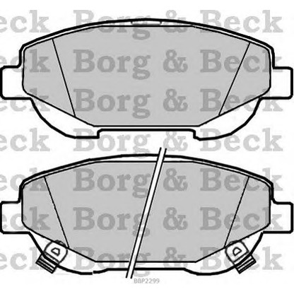 Фото Комплект тормозных колодок, дисковый тормоз BORG & BECK BBP2299