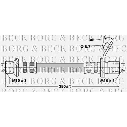 Zdjęcie Przewód hamulcowy elastyczny BORG & BECK BBH6751