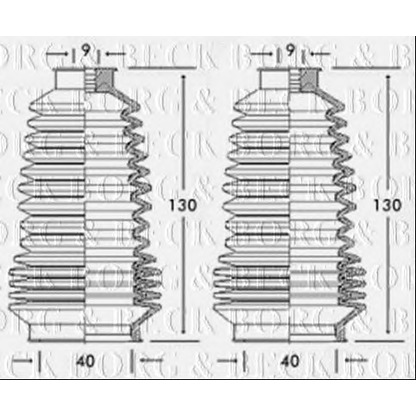 Фото Комплект пылника, рулевое управление BORG & BECK BSG3185