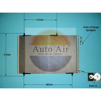 Foto Condensador, aire acondicionado AUTO AIR GLOUCESTER 168910A