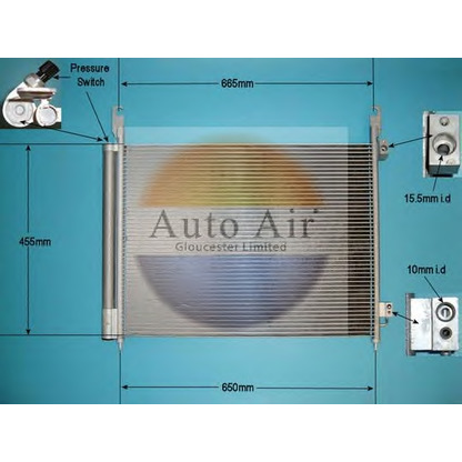 Фото Конденсатор, кондиционер AUTO AIR GLOUCESTER 169809A