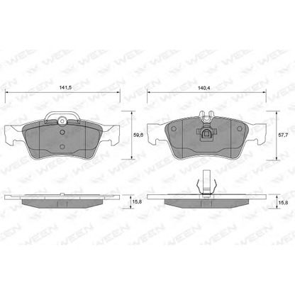 Photo Brake Pad Set, disc brake WEEN 1511234