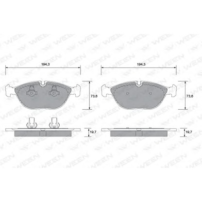 Photo Brake Pad Set, disc brake WEEN 1511235